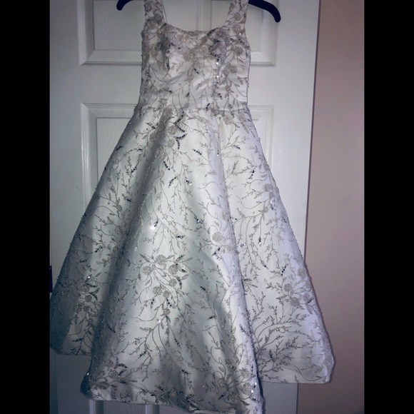 Flower girl dress with vail brand new !!